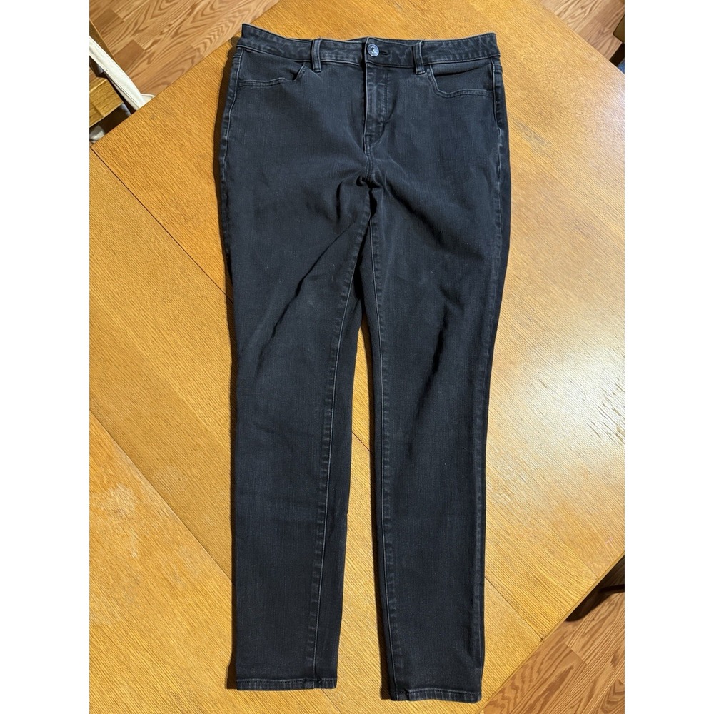 American Eagle The Dream‎ Jean Stretch Black Denim Hi Rise Womens 14 (33x28)